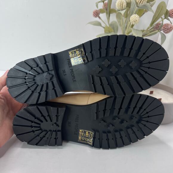 New Free People Movement Liv Lug Sole Penny Loafers Cantaloupe Women 38.5/8 NWOB - Picture 9 of 11